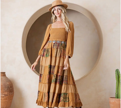 Mustard Patchwork Maxi