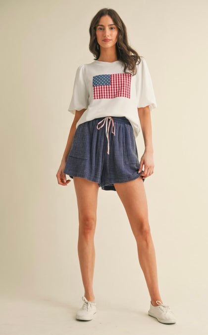 Flag Embroidered Top