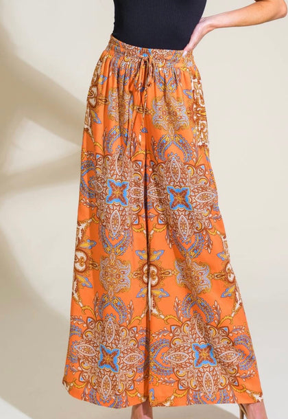 Orange Print Pants
