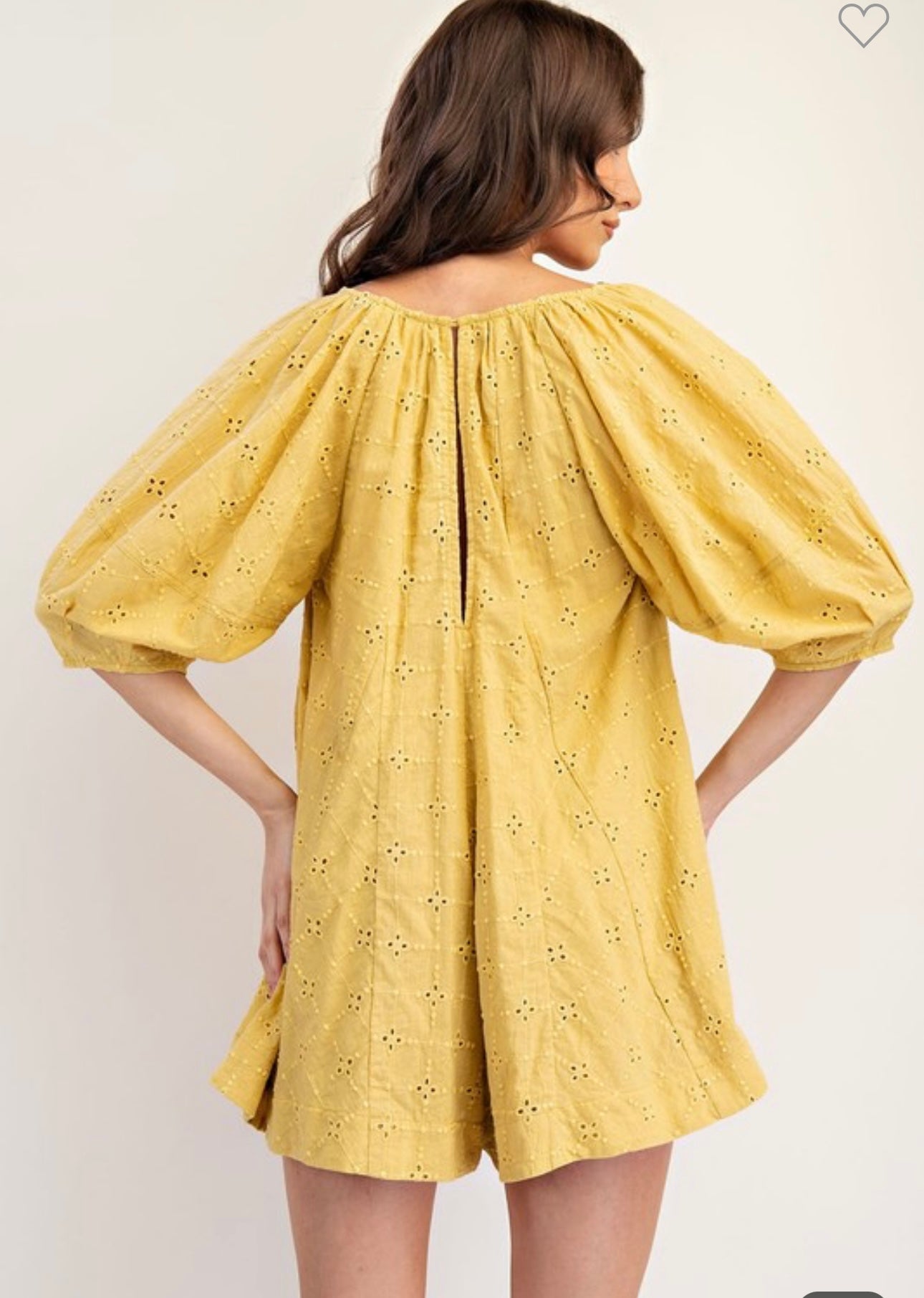 Mustard Eyelet Romper