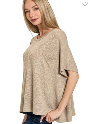 Oversized Slub Knit Top (4 colors)