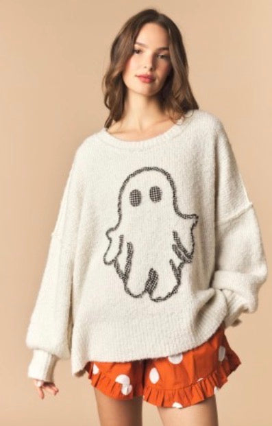 Black/White Lined Ghost Pullover (2 colors)