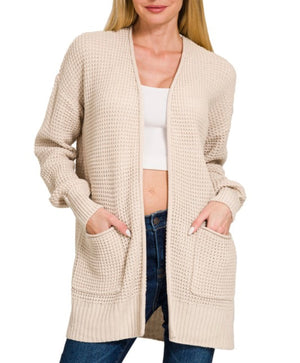 Open Knit Waffle Cardigans (4 colors)