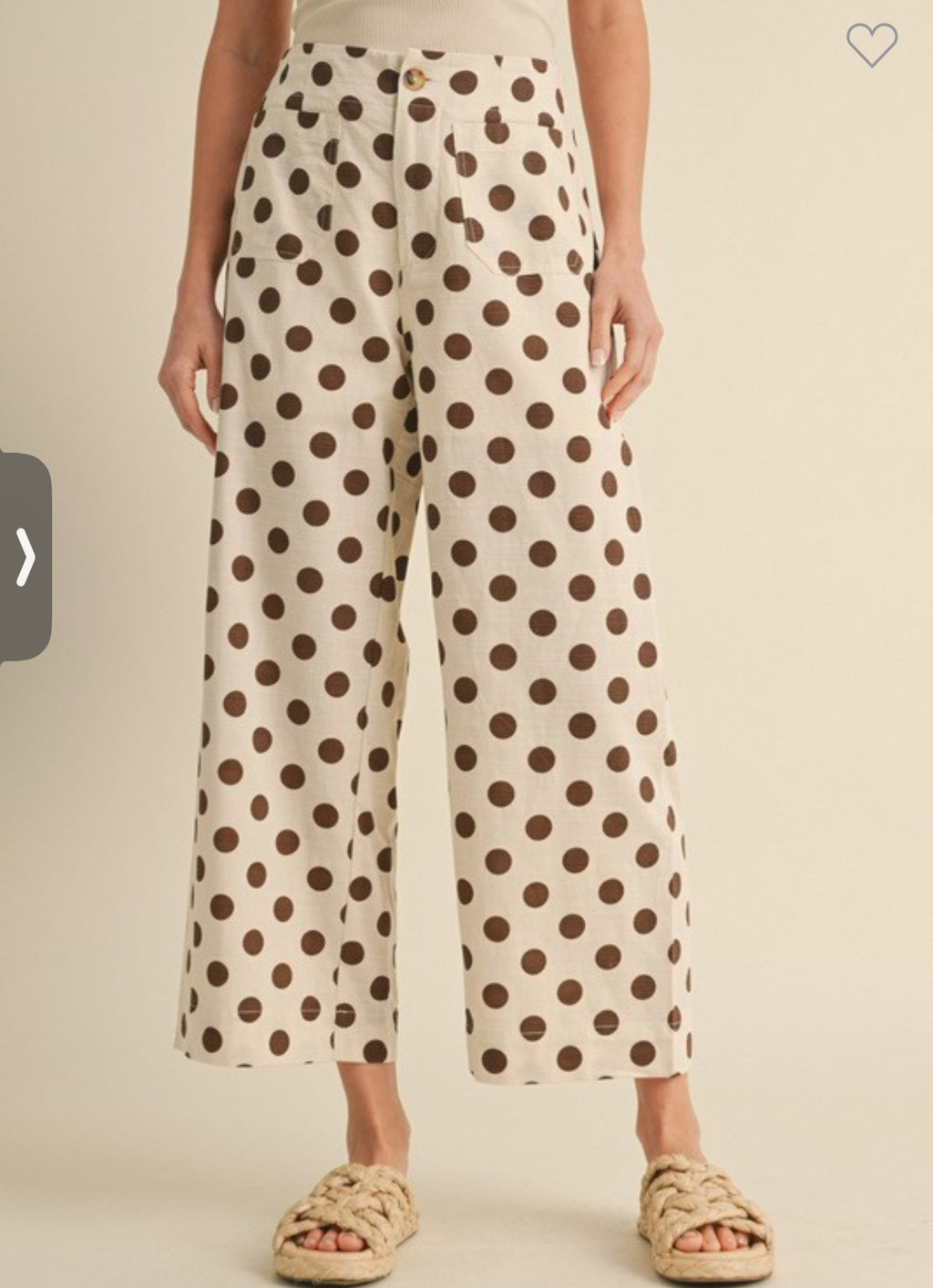 Polka Dot Cropped Wide Leg Pants (2 colors)