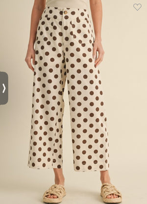 Polka Dot Cropped Wide Leg Pants (2 colors)