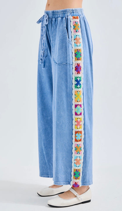 Crochet Embroidered Pants