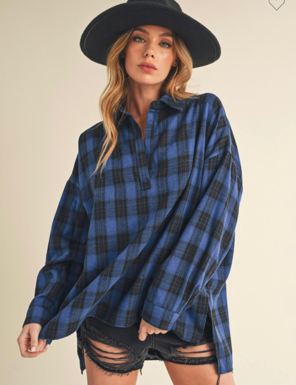 Cobalt Plaid Tunic