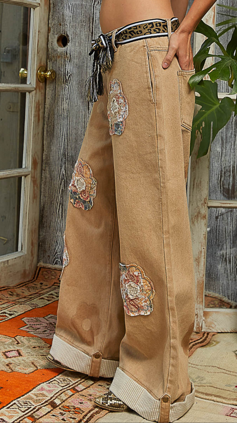 Quilted Wide Leg Pants