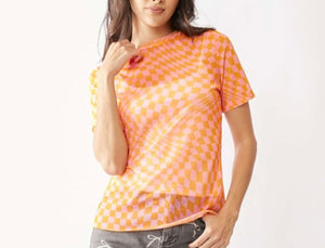 Pink/Orange Checkered