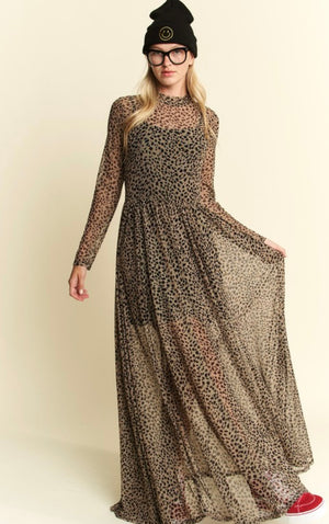 Leopard Sheer Maxi