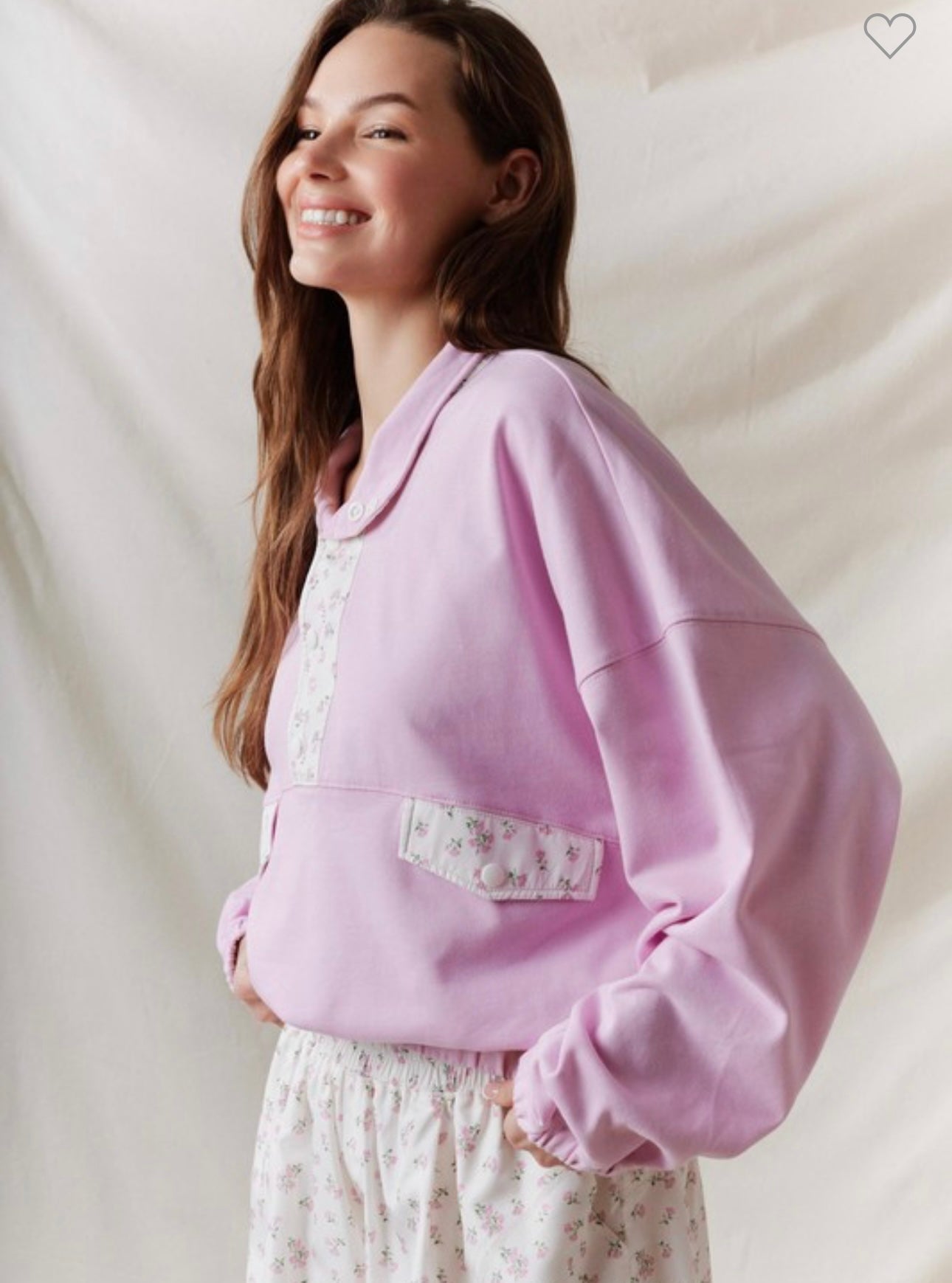 Baby Pink Ditsy Floral PullOver
