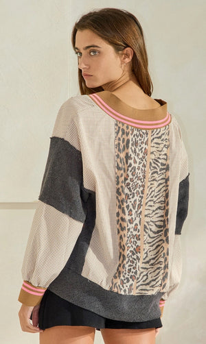 Mixed Pattern Top