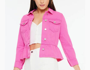 Hot Pink KanCan Peplum Jacket