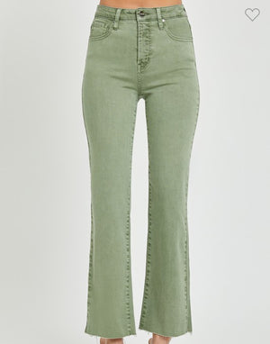 Risen Olive Straight Jeans