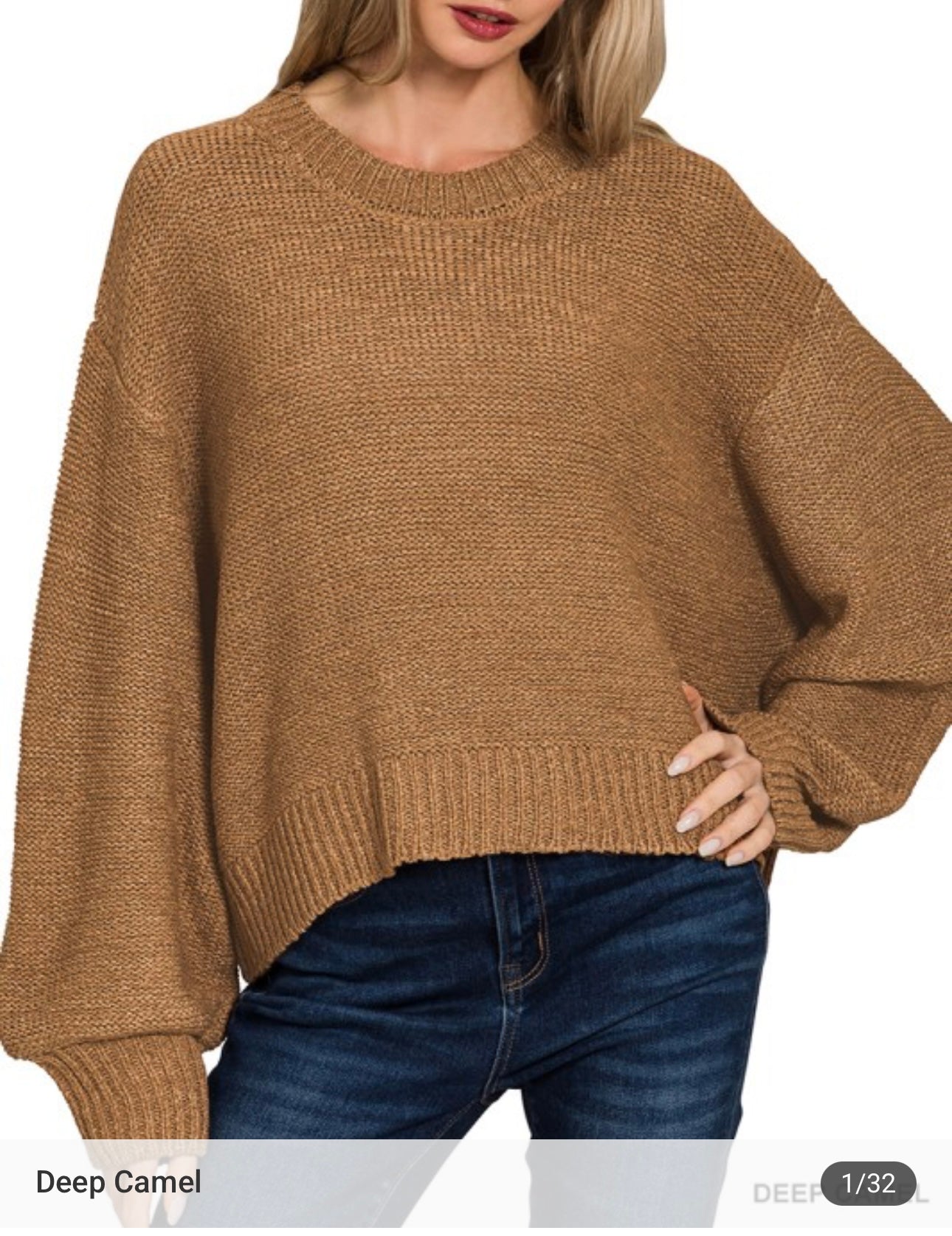 Oversized Balloon Sleeve Sweater (7 Colors)