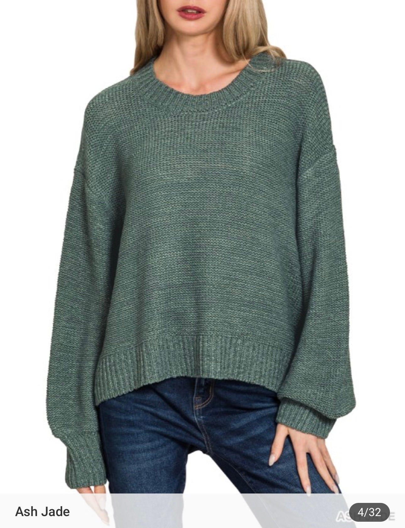 Oversized Balloon Sleeve Sweater (7 Colors)
