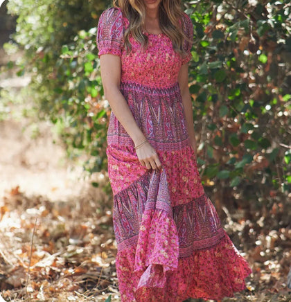 Pink Print Maxi
