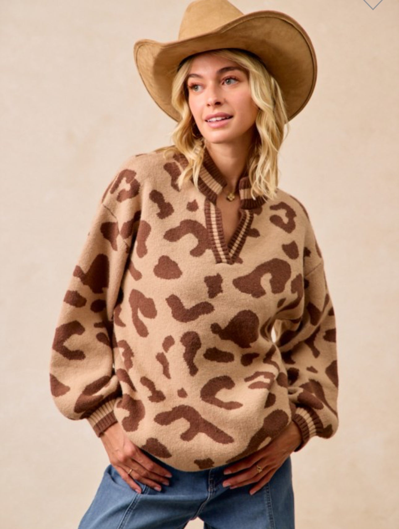 Brown Leopard Sweater