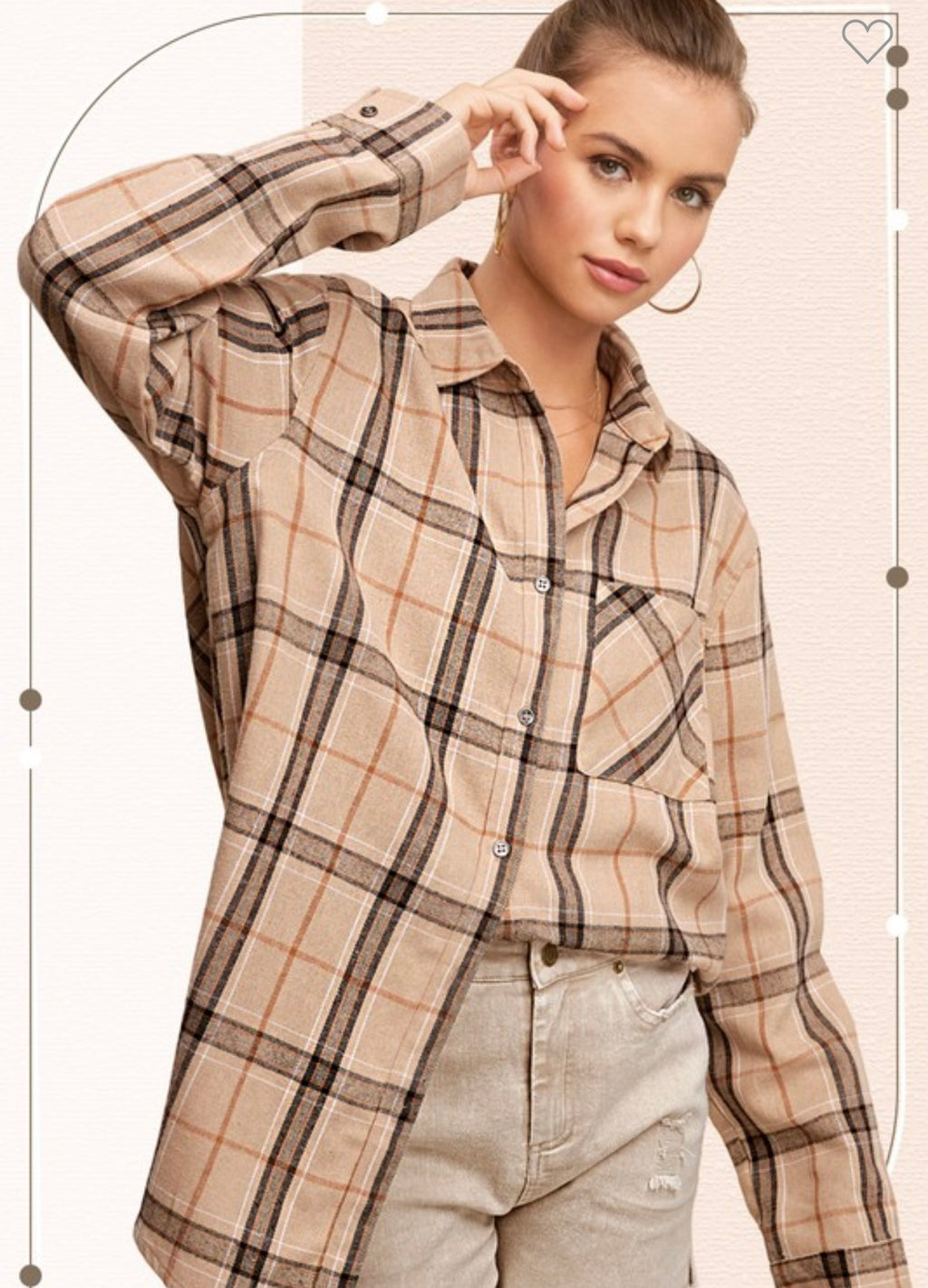 Brown Black Plaid Tunic