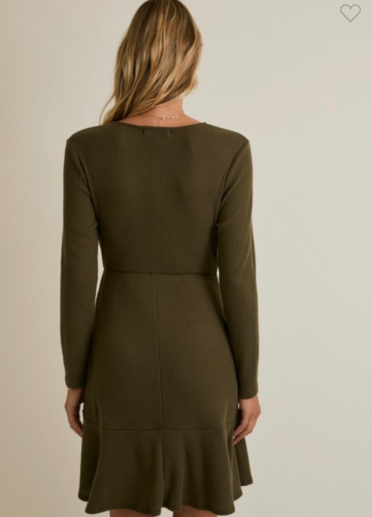 Olive Faux Wrap Dress