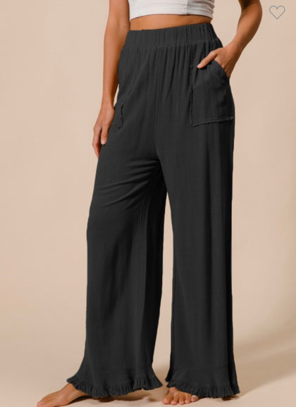 Black Ruffle Pants