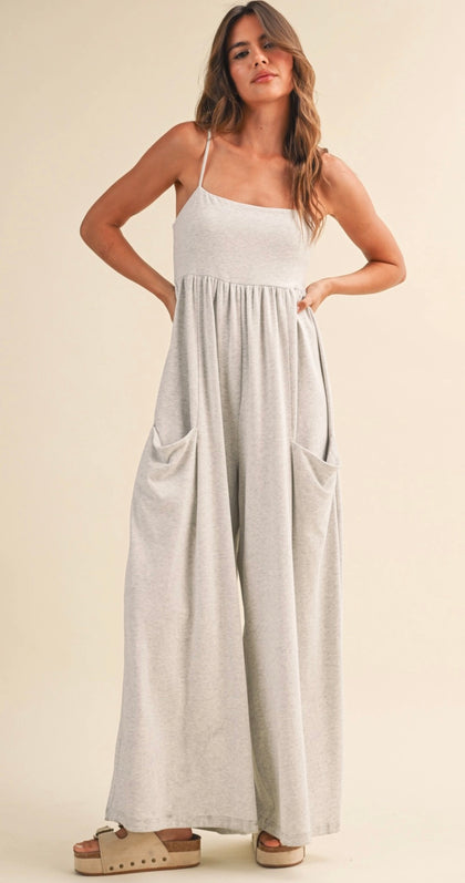 Heather Gray Jumpsuit