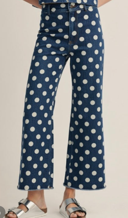 Navy/White Polka Dot Pants