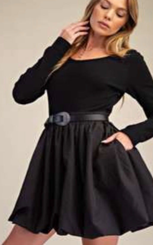Black Bubble Mini Dress