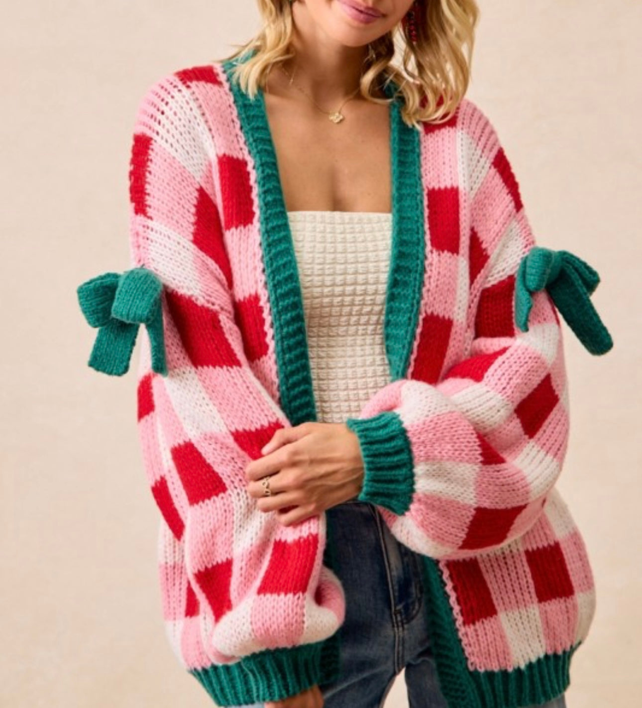 Christmas Plaid Cardigan
