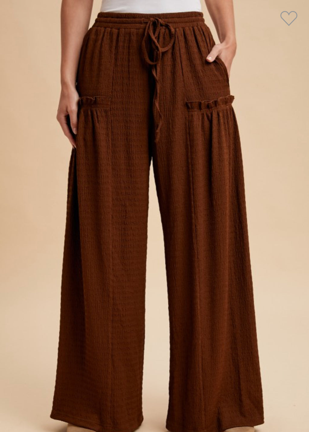Brown Tiered Wide Leg Pants
