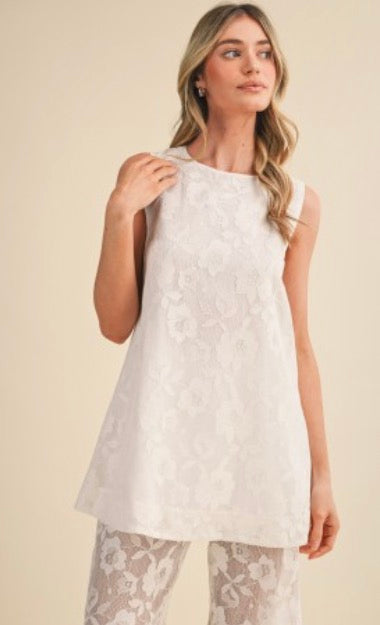 White Lace Pant Set