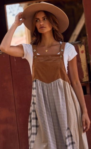 Plaid OverAll Dress