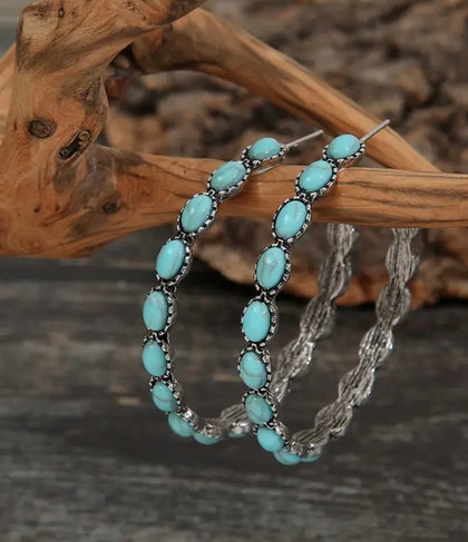 Turquoise Hoops