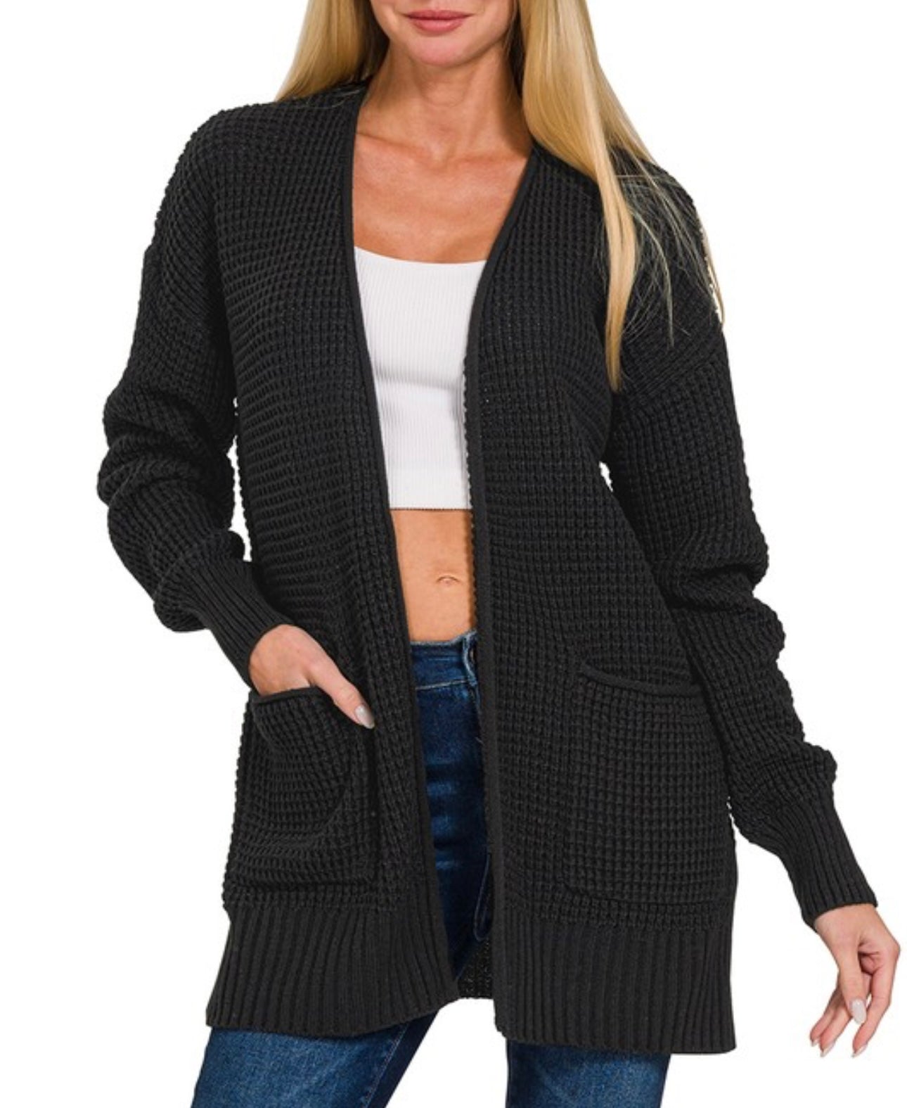 Open Knit Waffle Cardigans (4 colors)