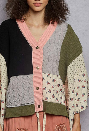 Mixed Floral Chenille Sweater
