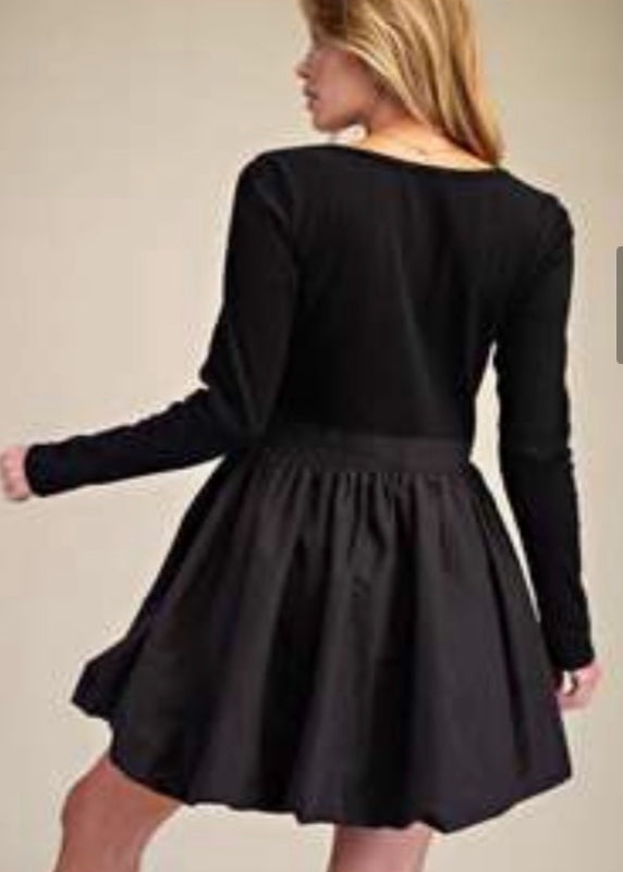 Black Bubble Mini Dress