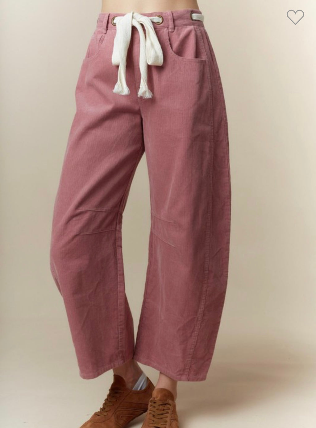 Mauve Corduroy Barrel Jeans
