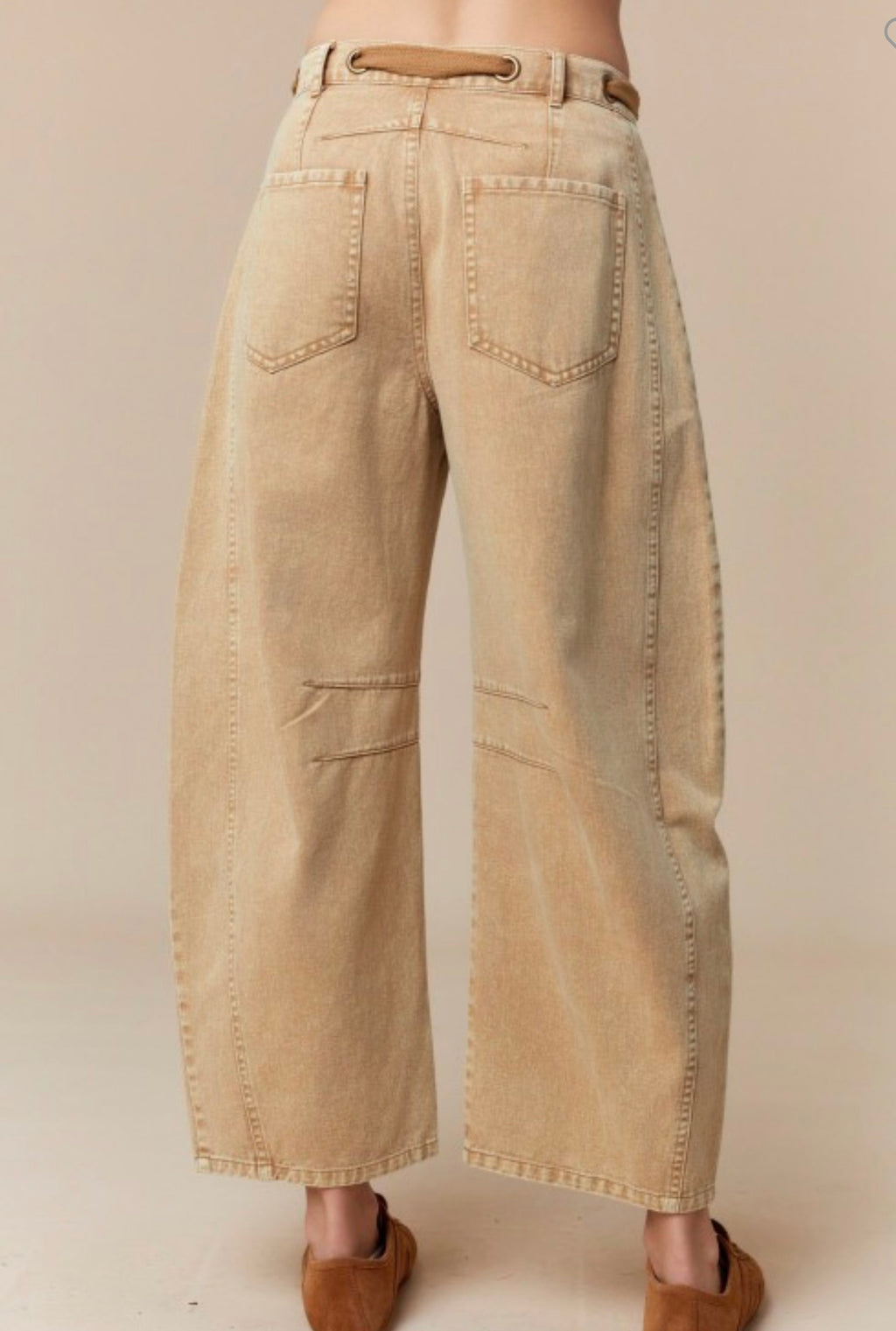 Lt. Mocha Washed Barrel Jeans