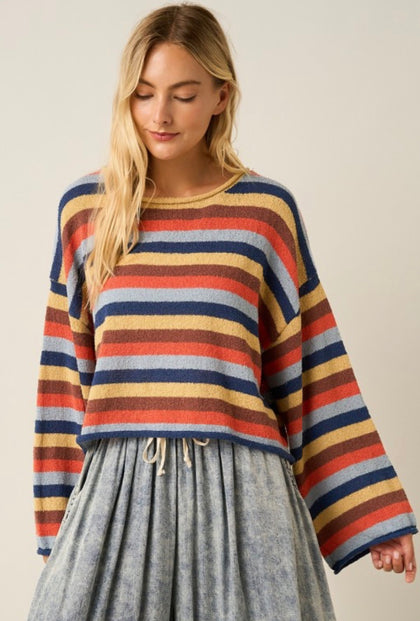Navy Striped Sweater