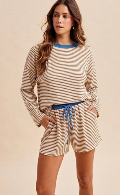 Brown/Blue Striped Set