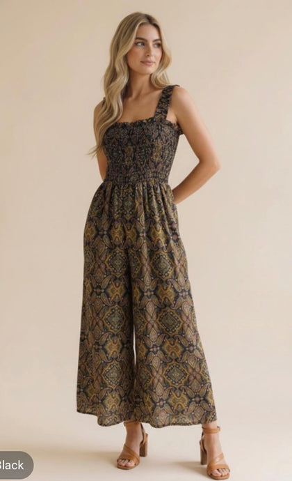 Paisley Smocked Jumpsuit