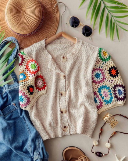 Crochet Sleeve Cardigan