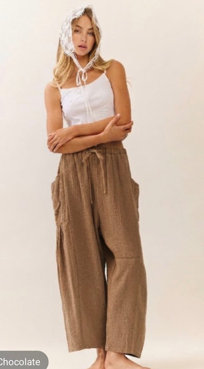 Washed Brown Balloon Pants