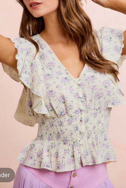 Purple Floral Top