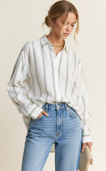 Rhinestone Button Up Top