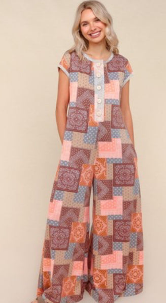 Paisley Patchwork Jumpsuit
