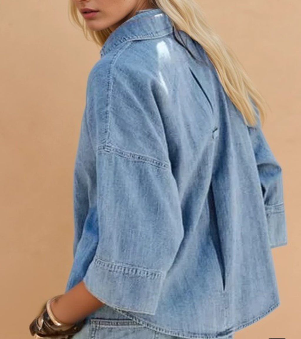 Oversized Denim Top