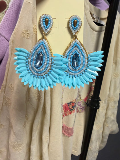 Embellished Drop Earrings  (2 colors)